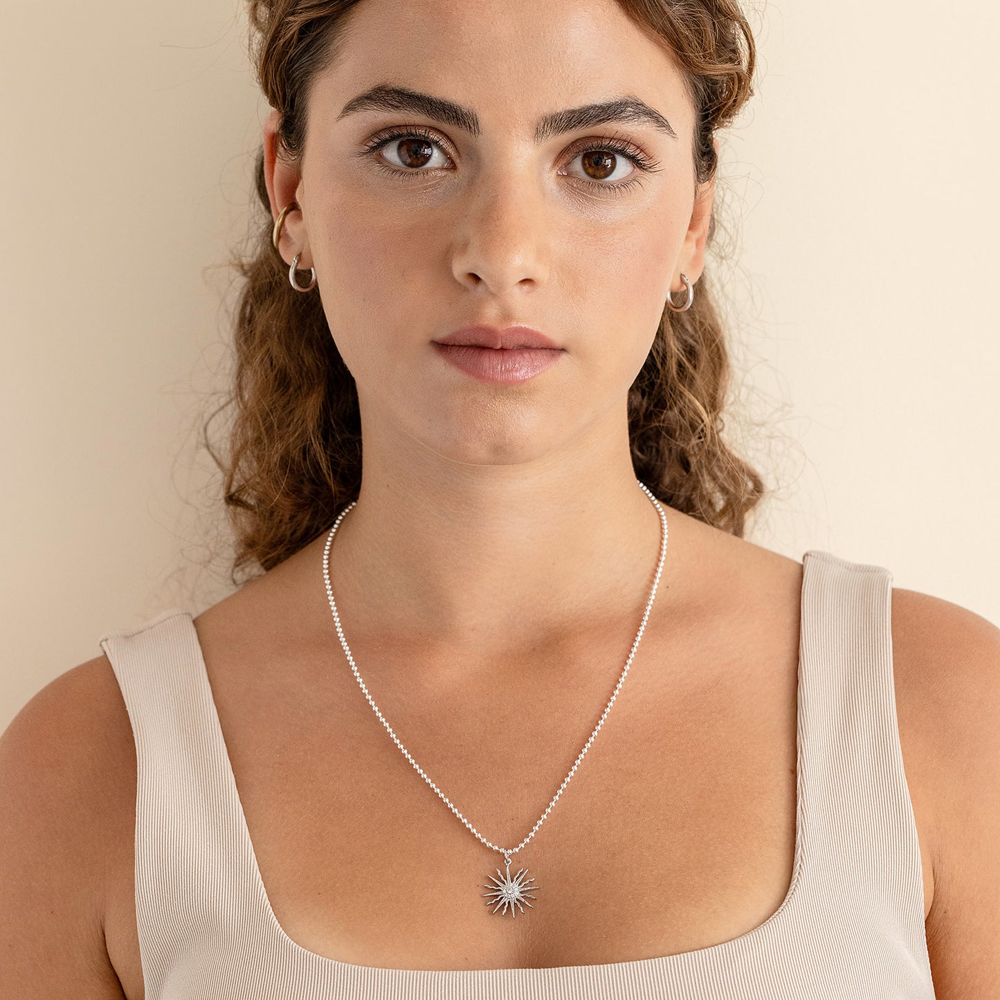 שרשרת כסף נשיקת שמש