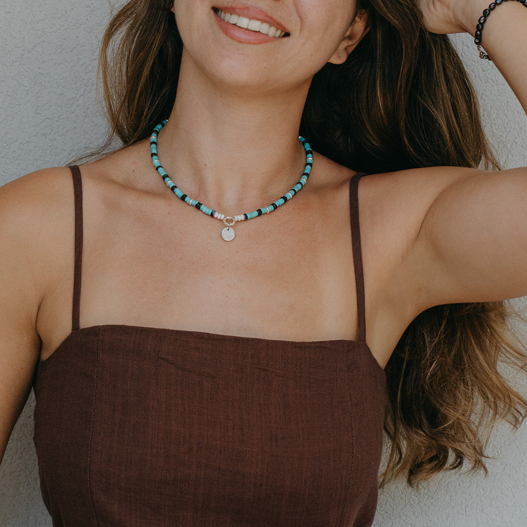 שרשרת כסף בלינג טורקיז