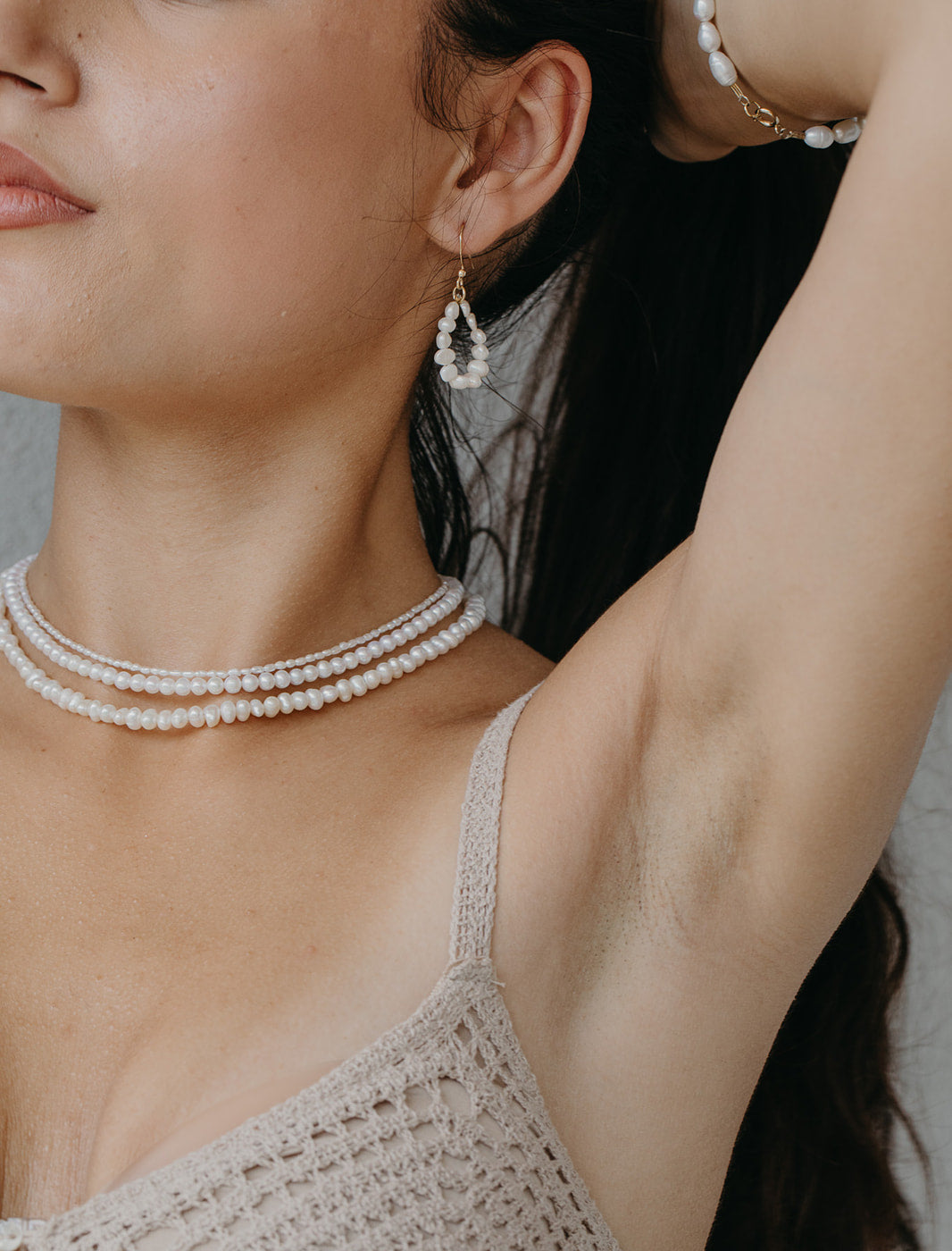 סט 3 שרשראות פנינים: אהבה על הצוואר