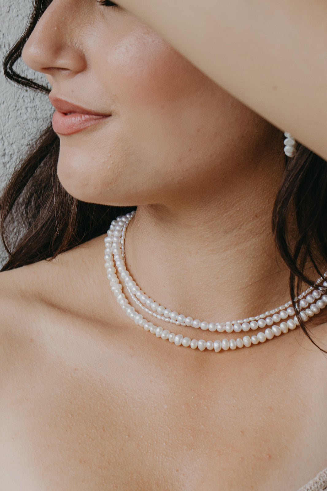 סט 3 שרשראות פנינים: אהבה על הצוואר