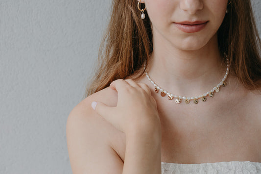 שרשרת פנינים מטבעות זהב