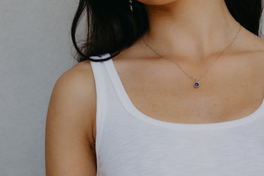 שרשרת כסף בום סגול