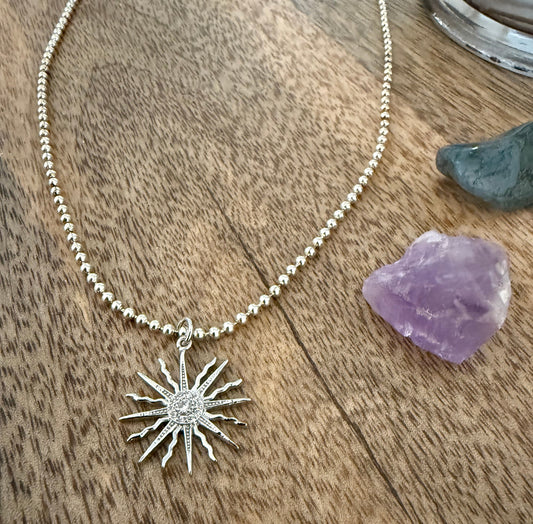 שרשרת כסף נשיקת שמש