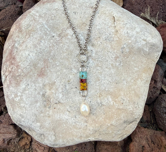 שרשרת כסף טרופיק פנינה