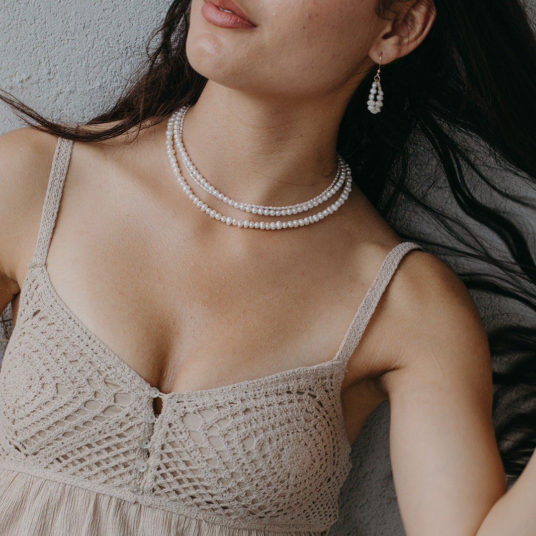 סט 3 שרשראות פנינים: אהבה על הצוואר