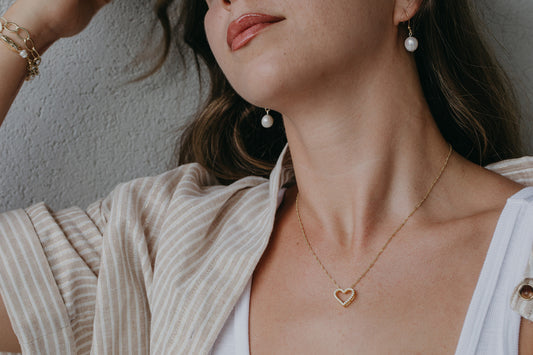 שרשרת לב זהב נוצץ בלי בושה